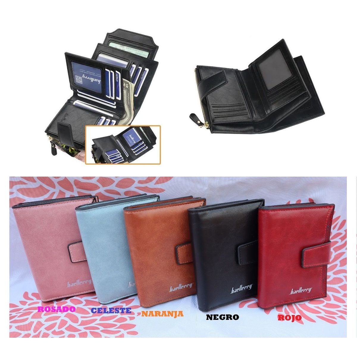 GENERICO - BILLETERA COMPACTA PARA MUJERES MARCA BAELLERRY ORIGINAL