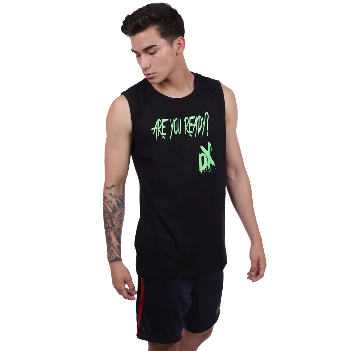 M MUSCLE MUSEUM - Polo Manga Cero Color Negro Are you Ready para Hombre