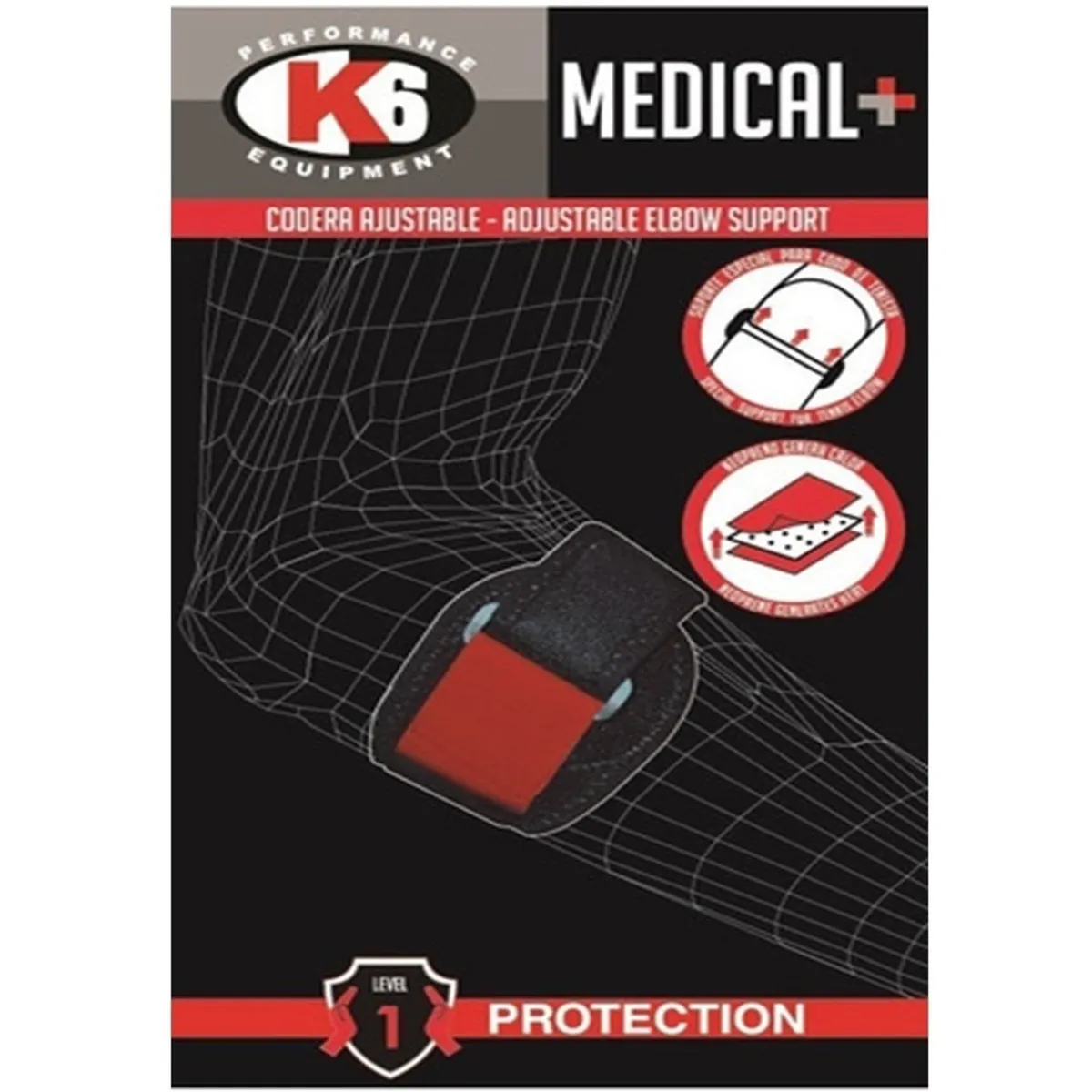 K6 FITNESS - Codera Epicondilitis Codo Tenista Ortopédica K6 Neopreno