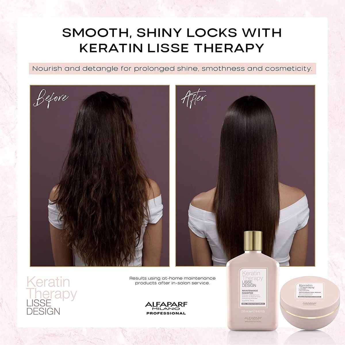 ALFAPARF MILANO - Shampoo Post Alisado + Mascarilla + Aceite Alfaparf Keratin Therapy