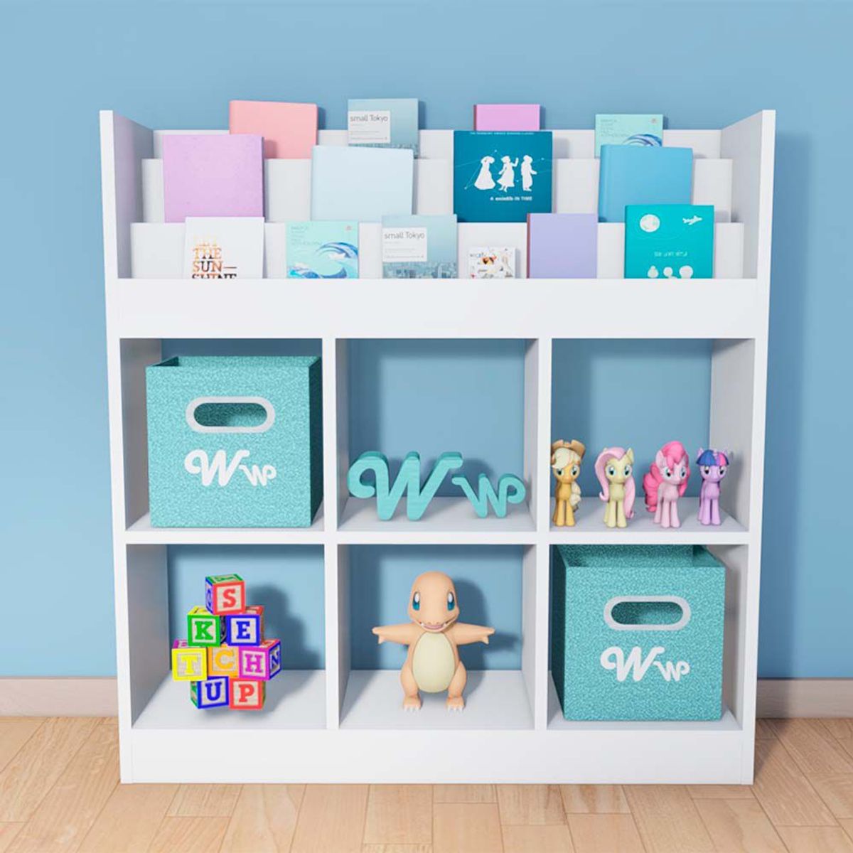 WONDER WOOD MUEBLERIA - Organizador Juguetero Chana Wonder Wood Muebleria con Portacuentos Blanco