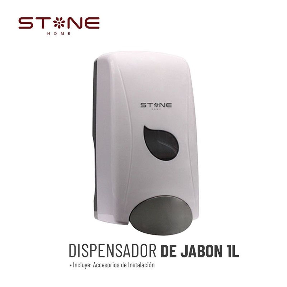 STONE - DISPENSADOR DE JABON LIQUIDO / GEL  1L BLANCO  LINEA CLERK - STONE