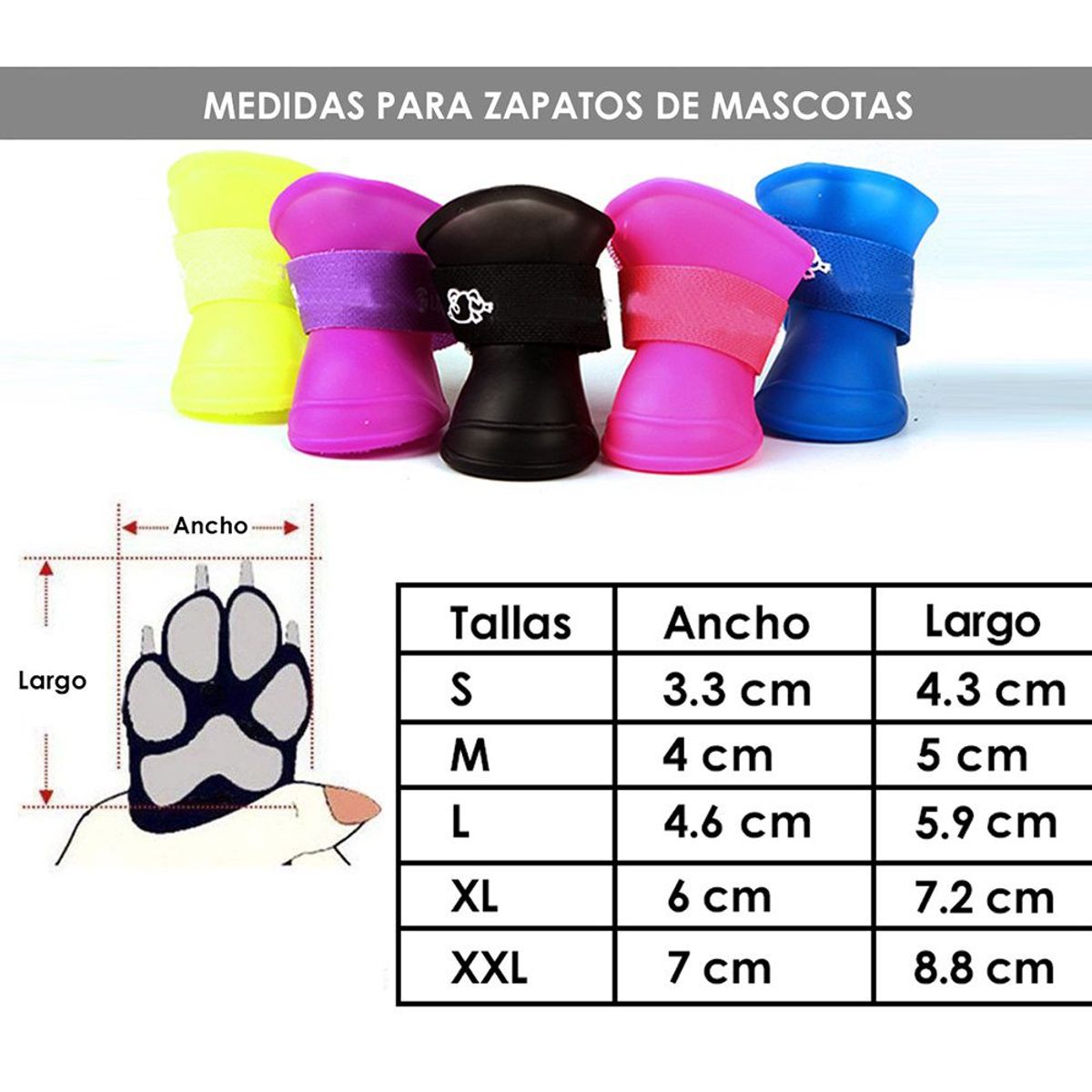 GENERICO - Zapatos de silicona para mascotas amarillo talla M