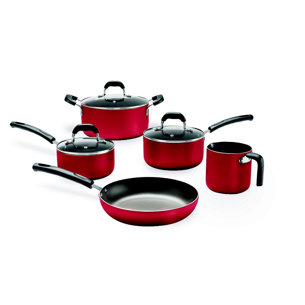 BRINOX - Juego de Ollas 8 Piezas Brinox Linea Saffron Rojo