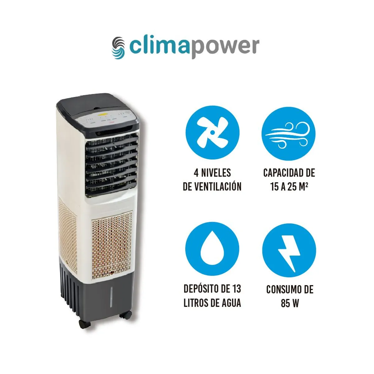 GENERICO - ENFRIADOR DE AIRE PORTATIL 15m2 ECOLOGICO PARA EL HOGAR