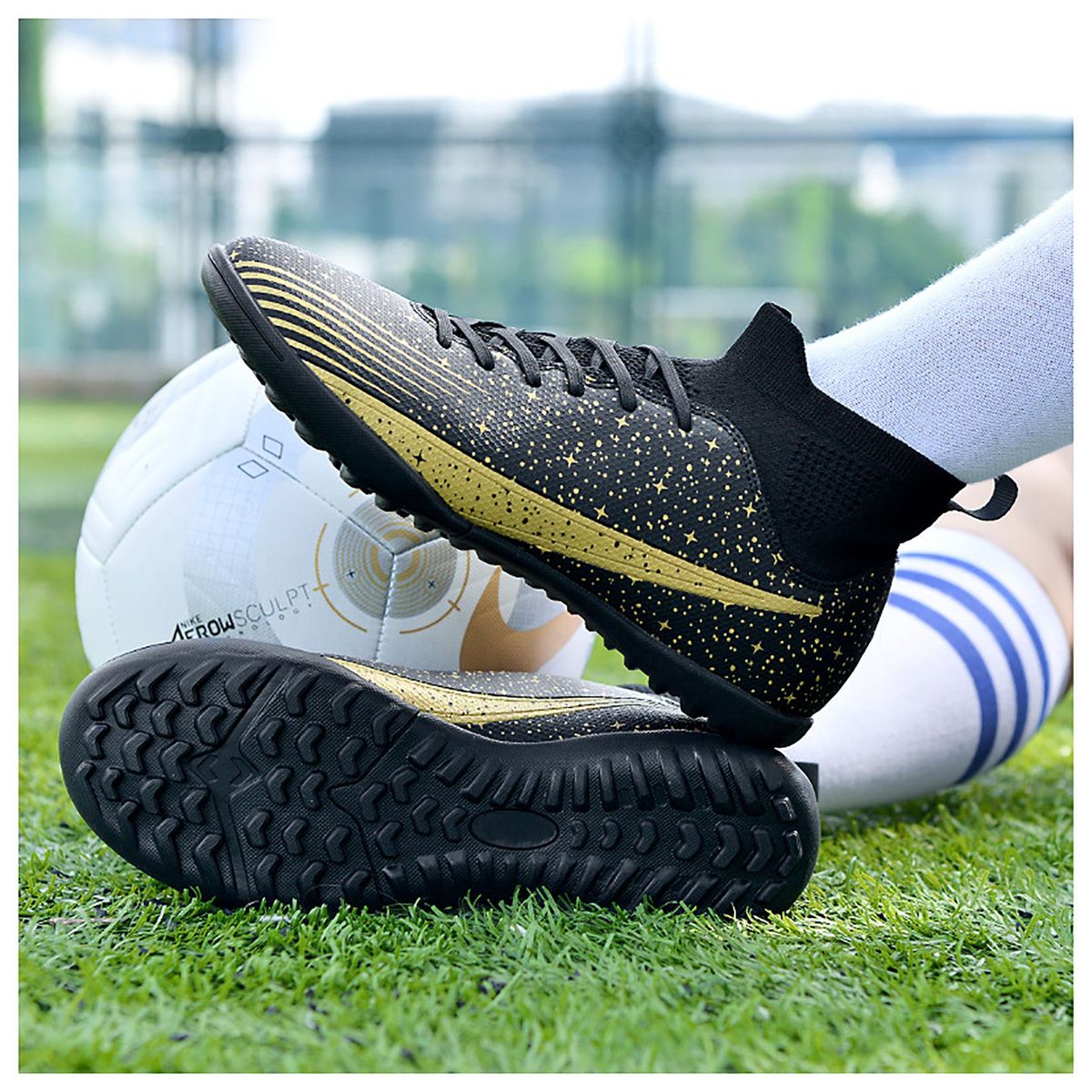 CURMOON - Zapatillas Fútbol Con Tobillera Para Hombre Curmoon - Regalo