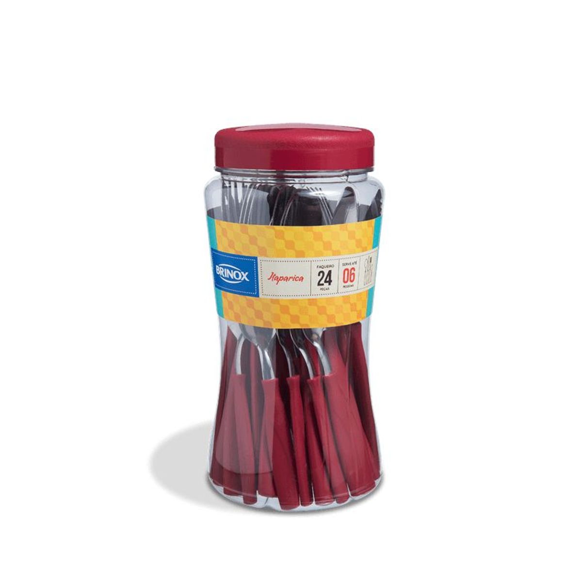 BRINOX - Juego de Cubiertos 24 Piezas Brinox Itaparica Rojo