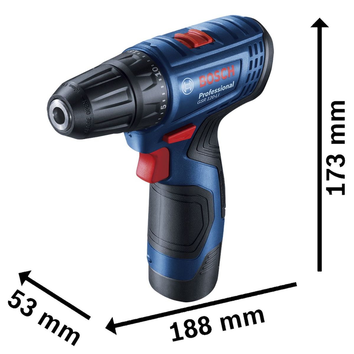 BOSCH - Taladro Atornillador Bosch Gsr 120 Li 12v + 2 Baterías y Cargador