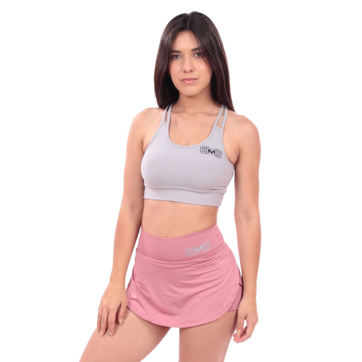 M MUSCLE MUSEUM - Top Deportivo con Tiras color Plata para Mujer