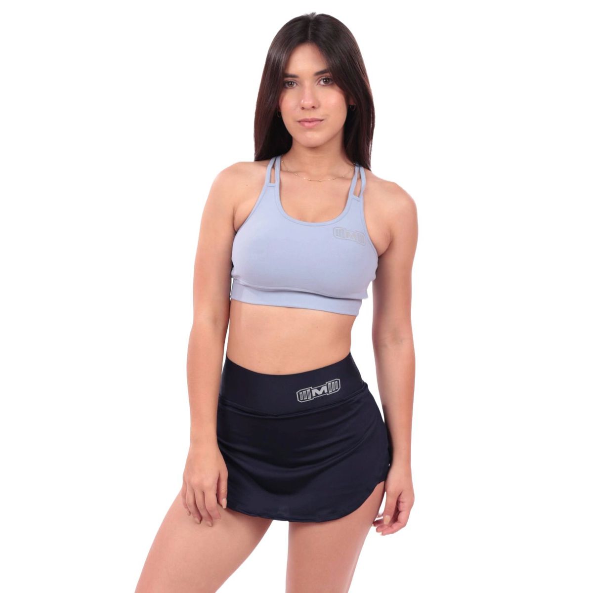 M MUSCLE MUSEUM - Top Deportivo con Tiras color Celeste para Mujer