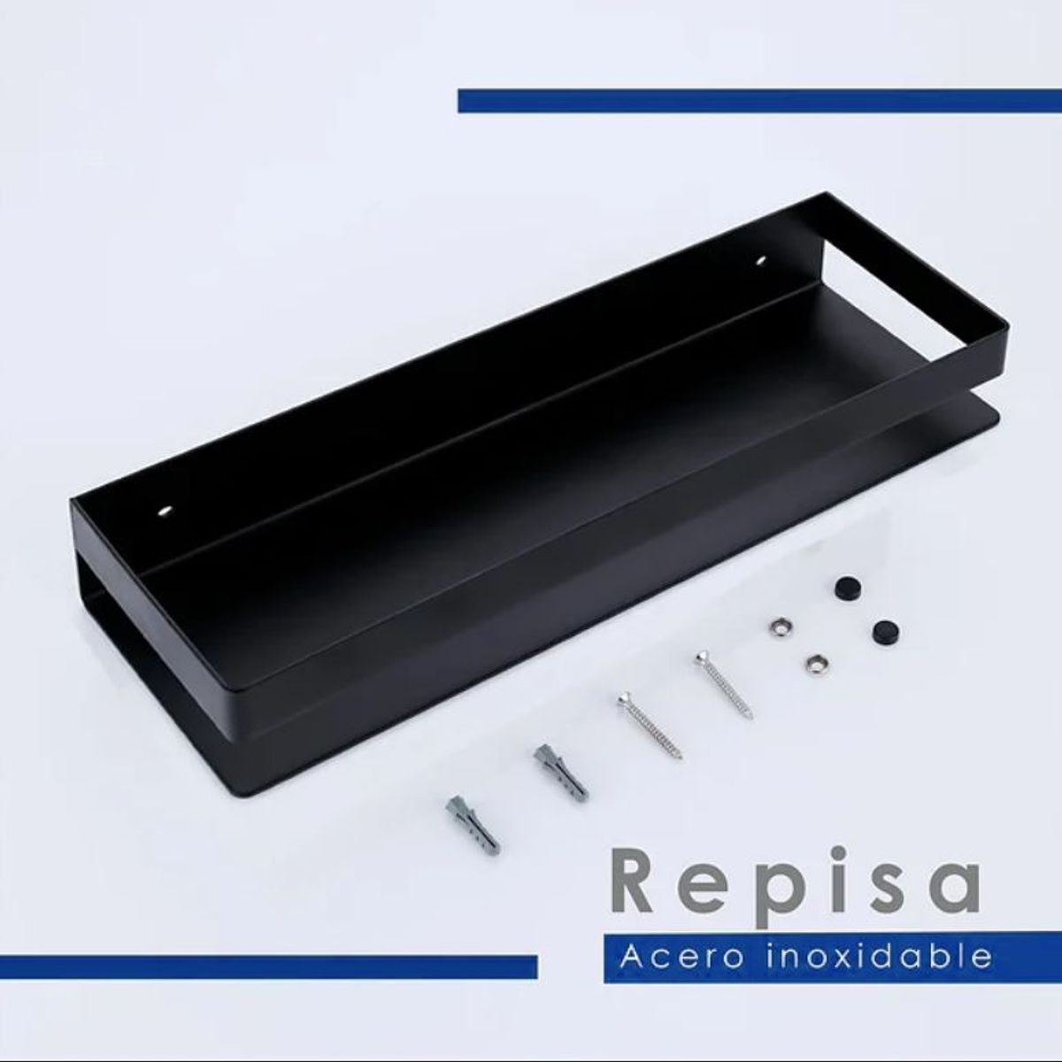 GENERICO - Repisa de Acero Negro 40 cm
