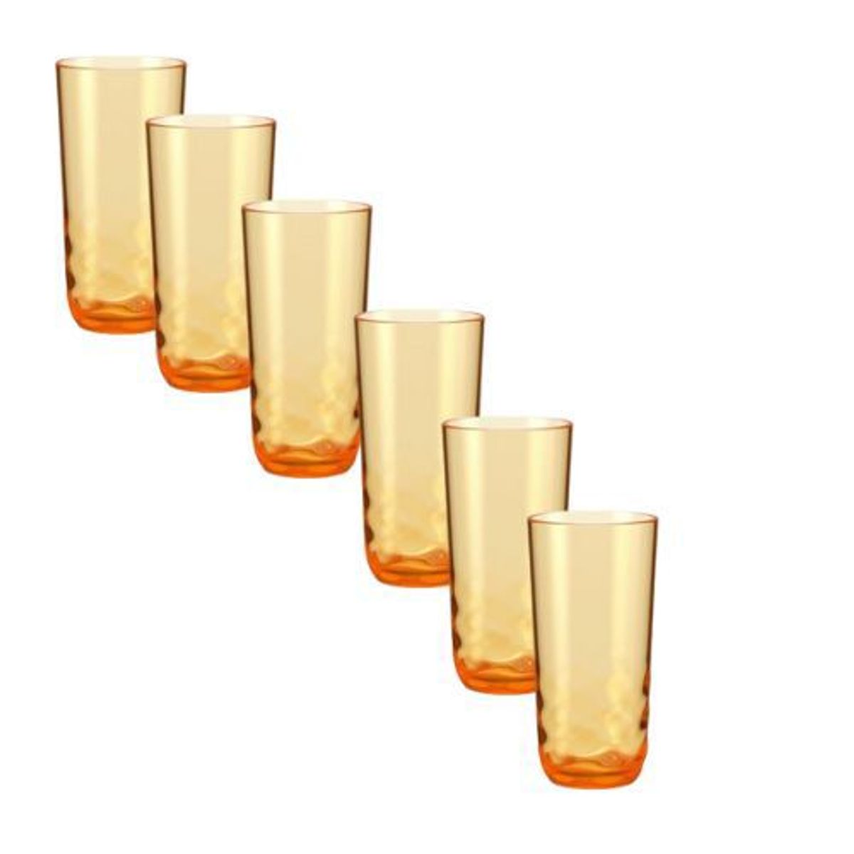 COZA - Set x 6 Vasos Acrílico 350ml Coza Wave Naranja