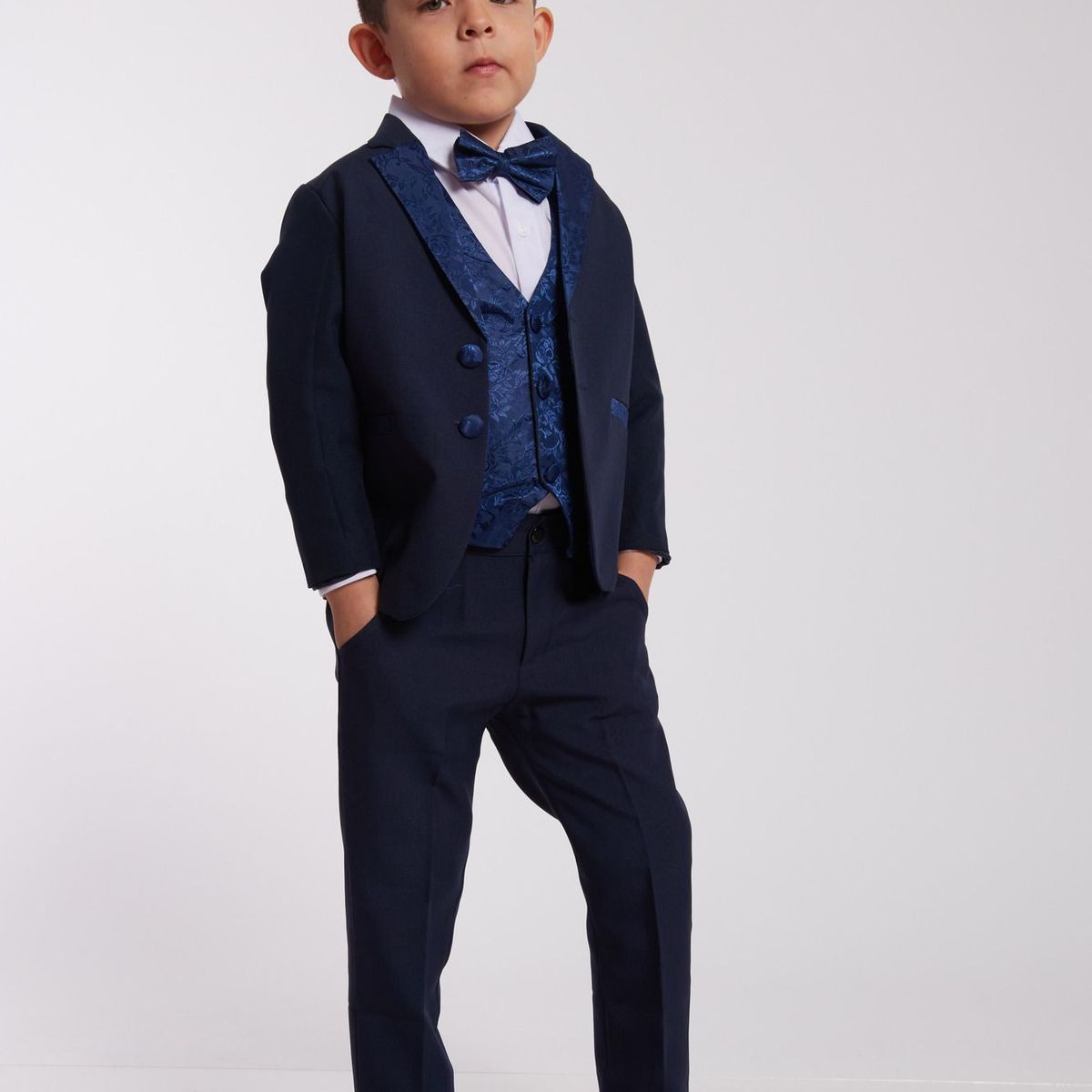 GENERICO - TERNO AZUL PANTALON CHALECO SACO Y CORBATA MICHI