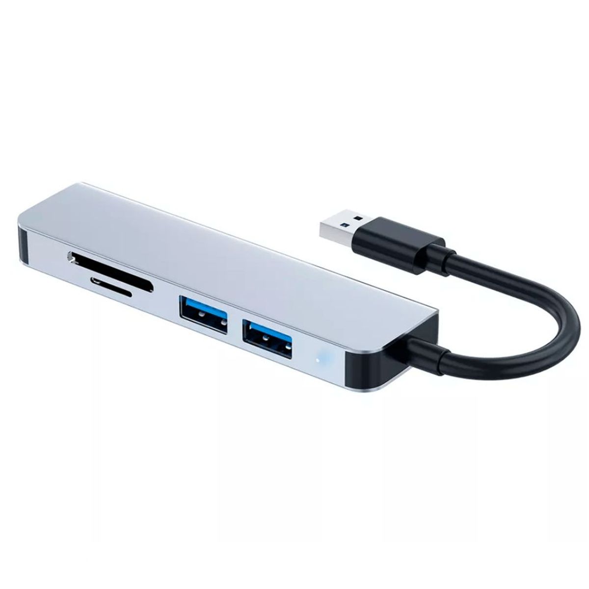 GENERICO - Adaptador USB 5 en 1 a Micro SD / TF y 3 Puertos USB