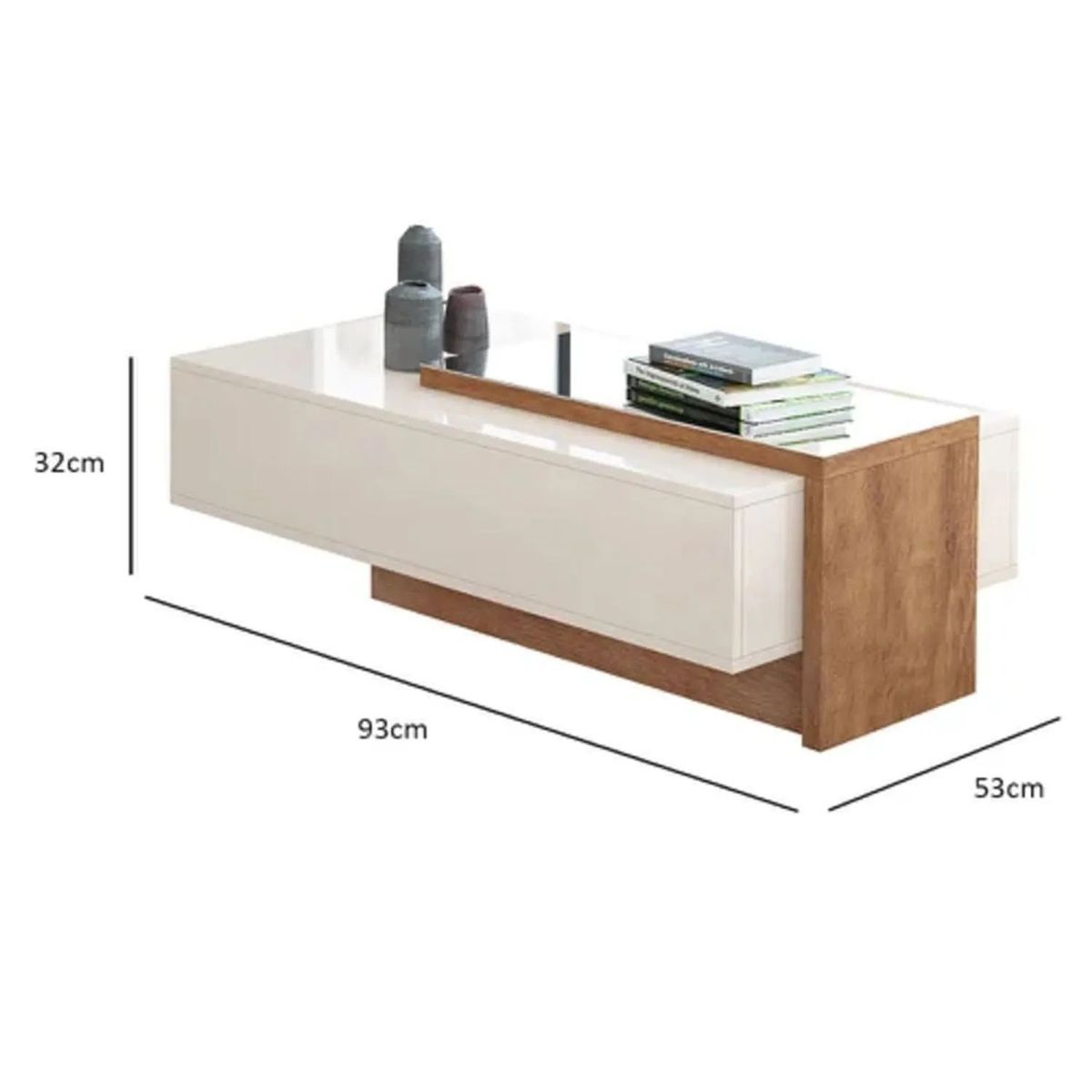 TU MESITA - Mesa de Centro Moderna Berta con Espejo