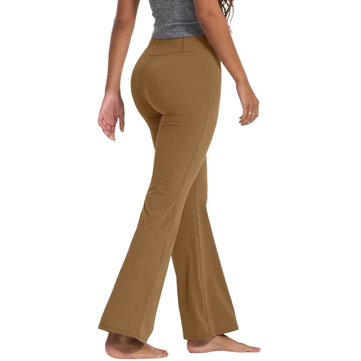 ZIMRAHYG - Pantalones de fitness de piernas anchas elásticas femeninas