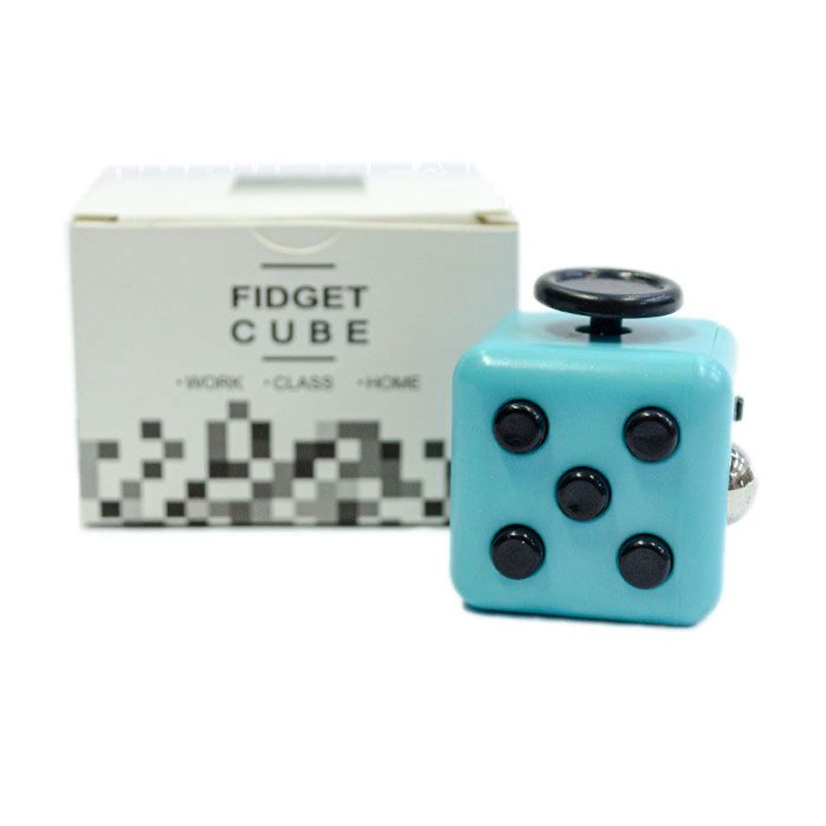 GENERICO - Cubo Relajante Turquesa Con Botones Negro FIDGET CUBE