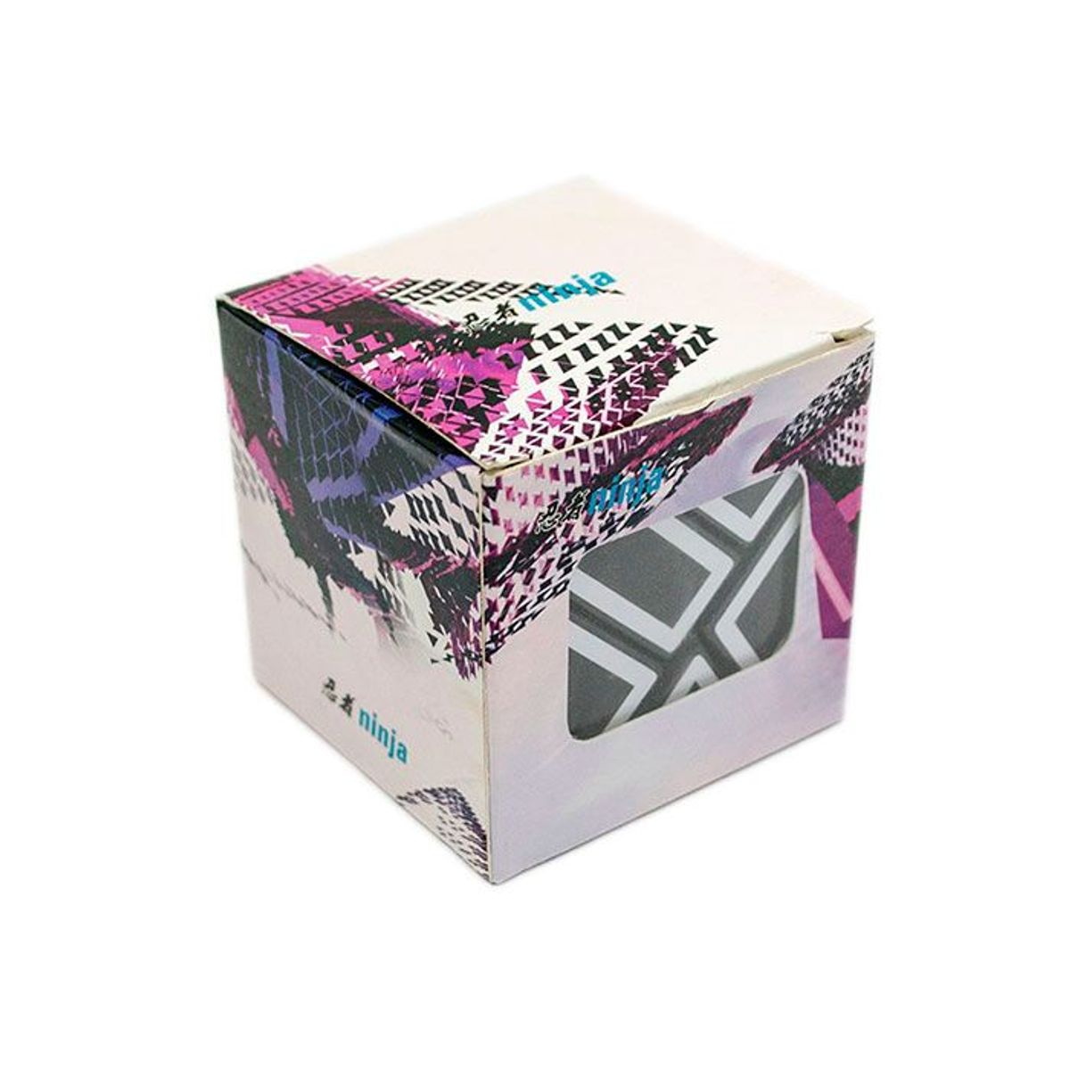 GENERICO - cubo 3x3 Ghost Fondo Negro Con Stickers Blancos NINJA