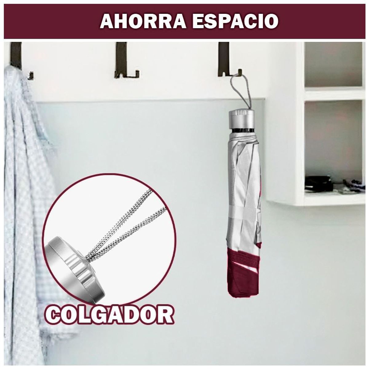 GENERICO - Sombrilla de Mano Paraguas Plegable para el Sol y Lluvia