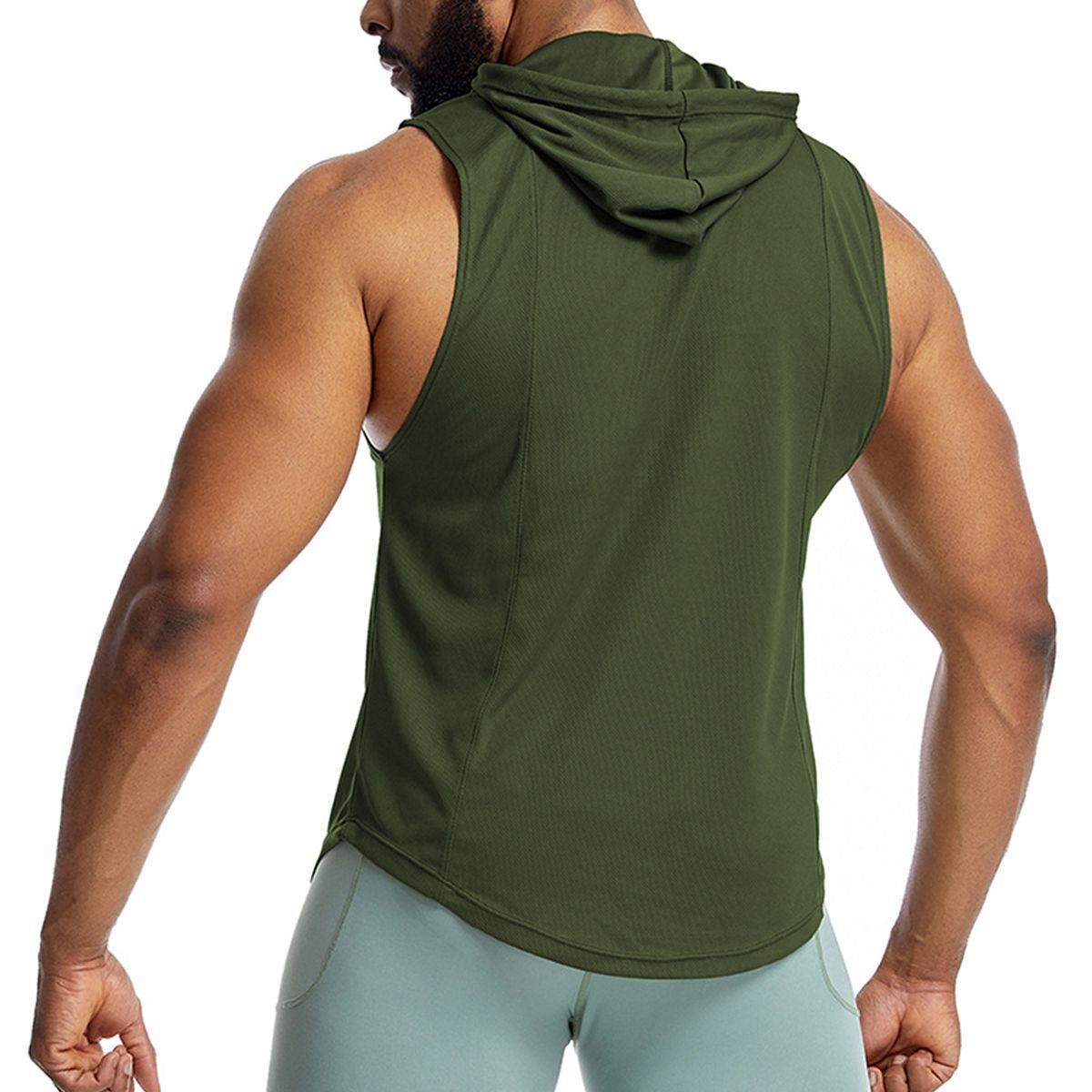 ZIMRAHYG - Chaleco de capucha de fitness para hombres ropa seca rápida