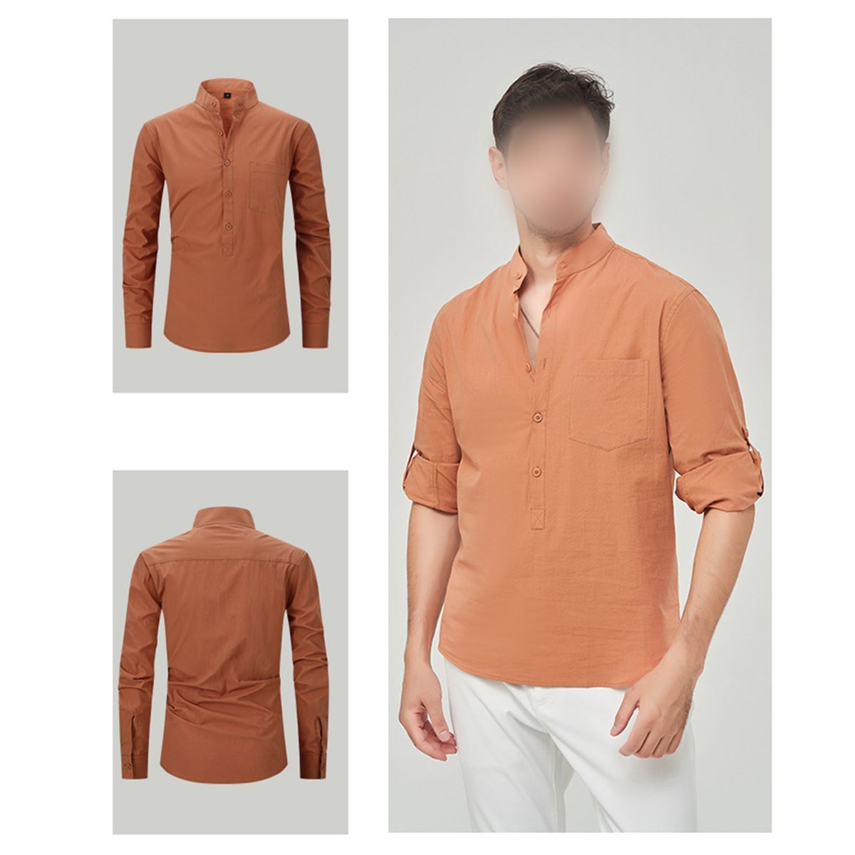 ZIMRAHYG - Camisa casual de manga larga para hombres