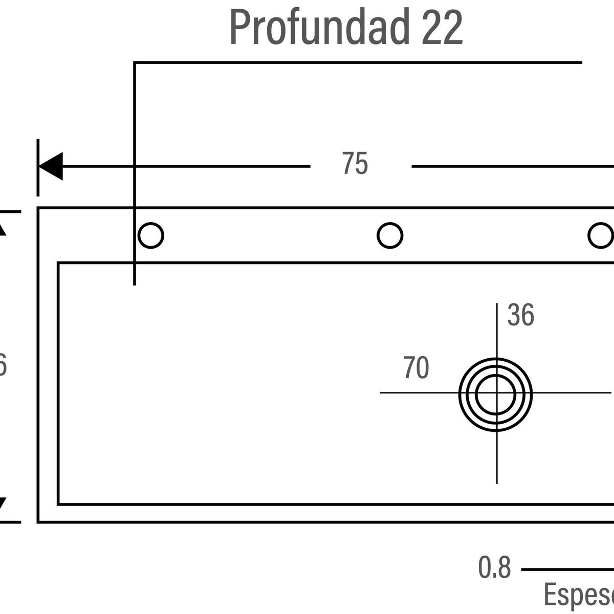 GENERICO - LAVADERO DE ACERO 1 POZA  75 X 46  BLACK  R-INOX