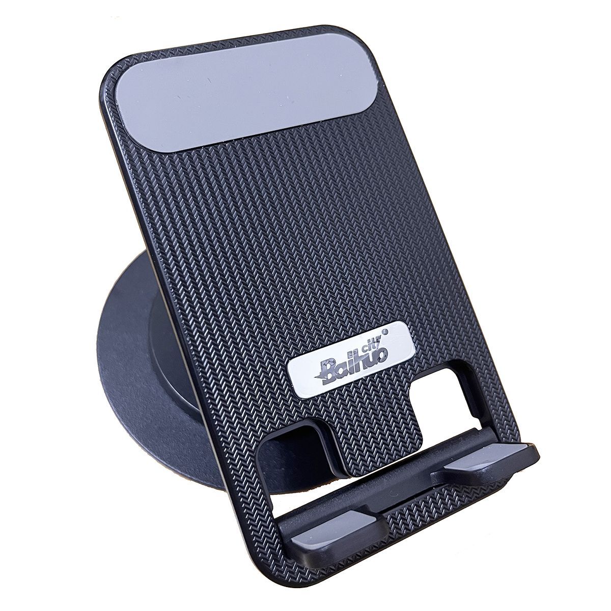 GENERICO - Soporte Celular de Mesa con Base Acero Inoxidable Giro 360 Negro