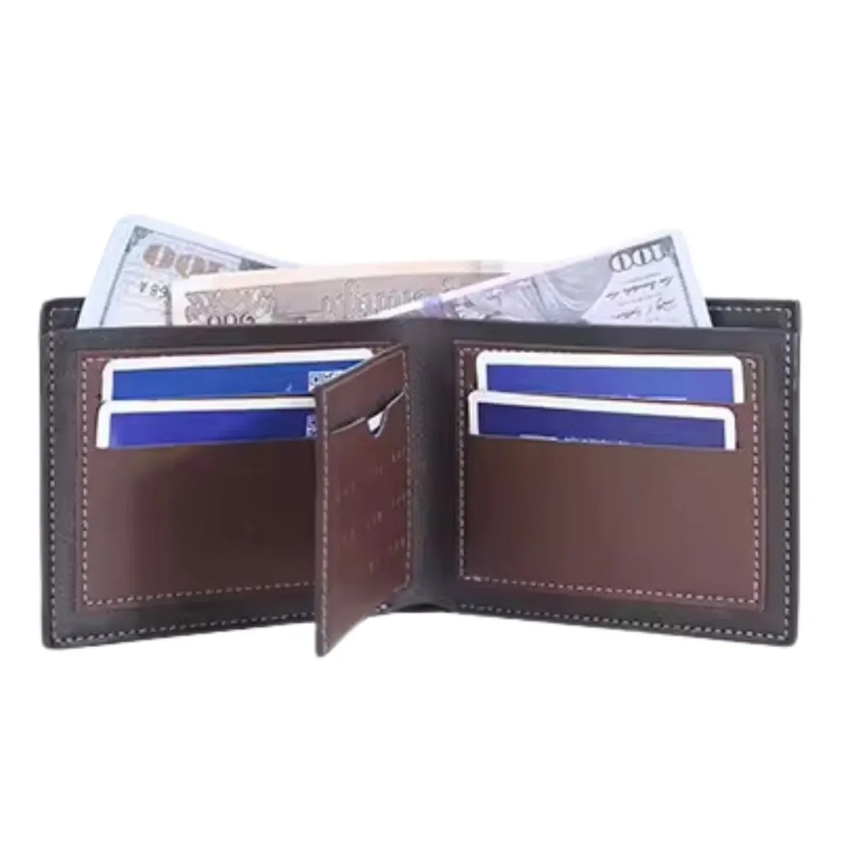 BAELLERRY - Billetera de cuero vegano PU de diseño clásico dr075