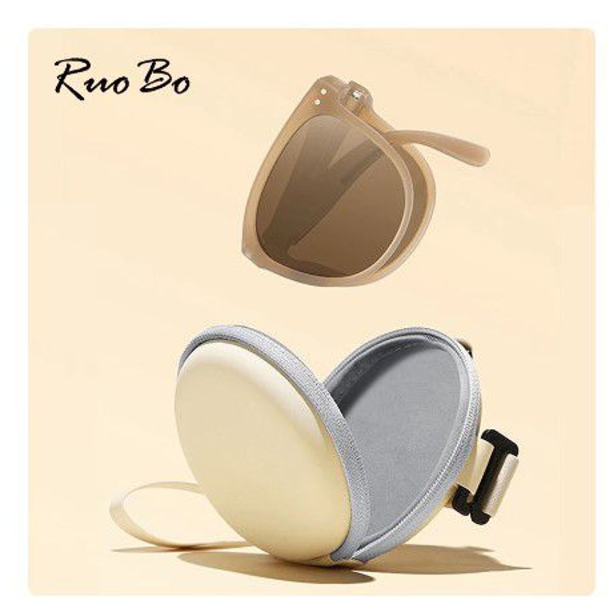 GENERICO - Gafas de sol plegables clásicos retro polarizadas portátil