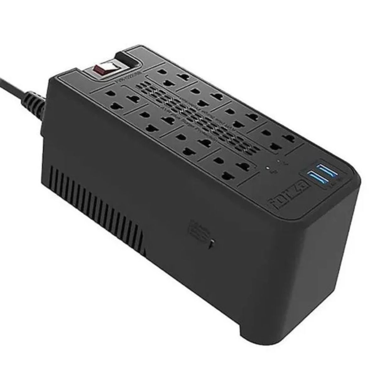 FORZA - ESTABILIZADOR DE 8 TOMAS 1200VA 2 PUERTOS USB FV-1222USB FORZA 600W