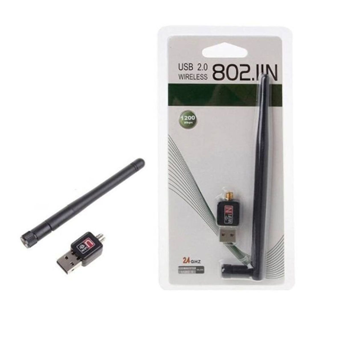 GENERICO - Antena Receptor Inalámbrico de wifi Usb Mbps Usb 2.0 1200 mbps