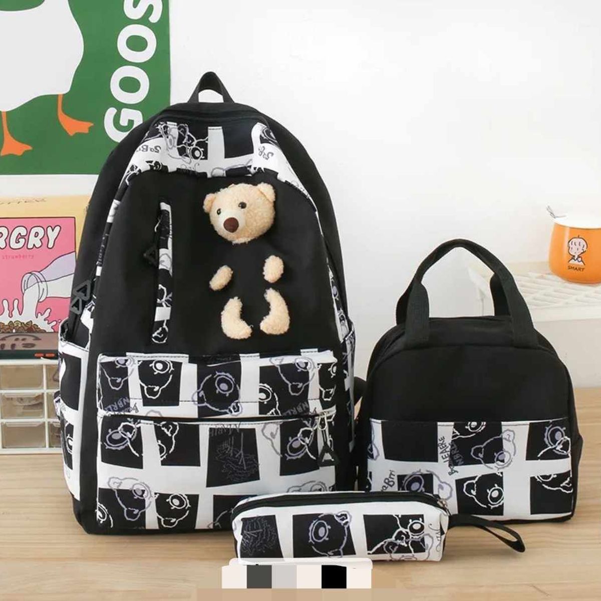 GENERICO - Mochila Grande con Lonchera y Cartuchera para Niñas 2024 Escolar