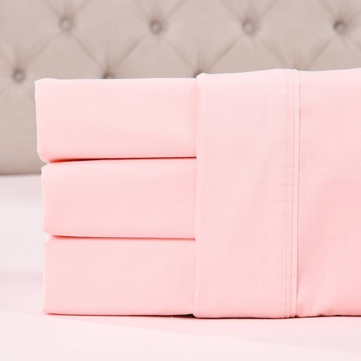 GENERICO - Sabanas De Algodón Bramante plaza y media rosado