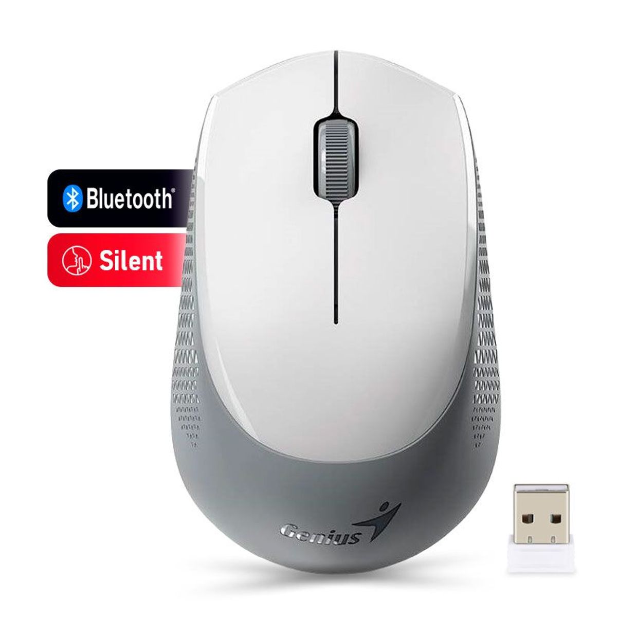 GENIUS - Mouse GENIUS NX-8000S Bluetooth y USB Silencioso Blanco