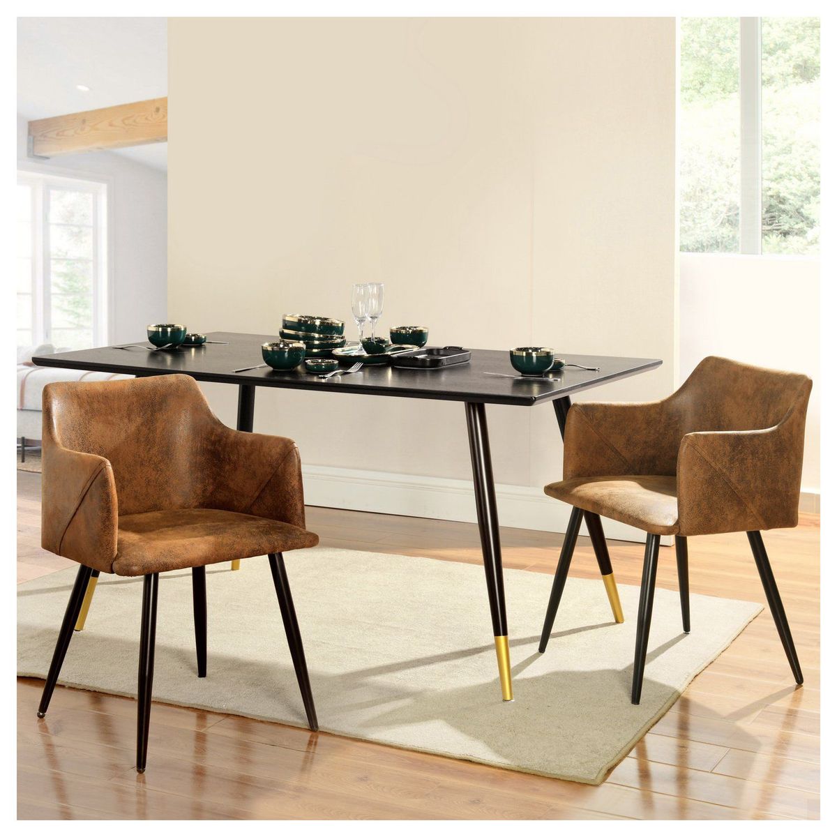 NOVAHUS - Set x 2 Sillas Comedor Elena Café