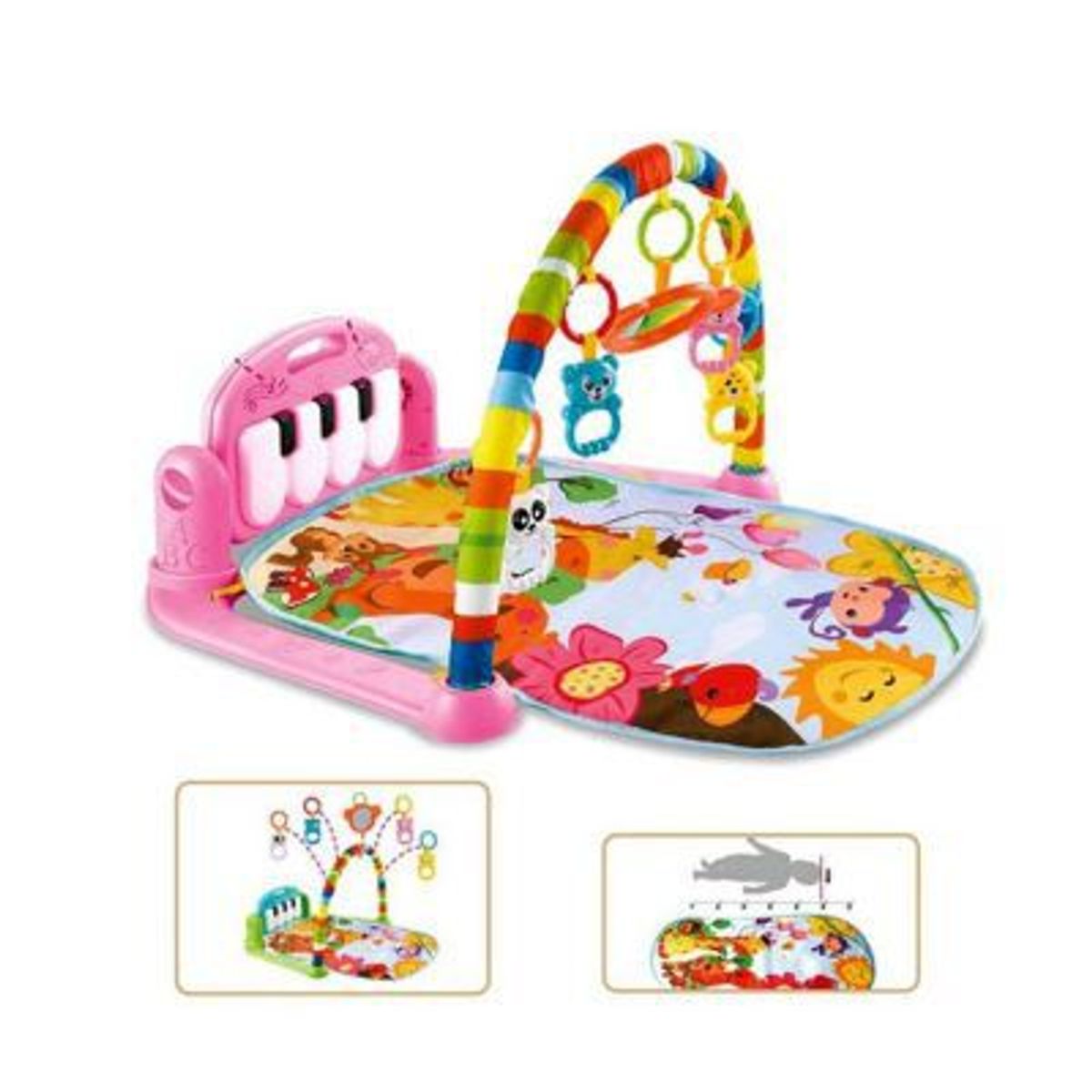 GENERICO - Gimnasio Con Piano Para Patear Y Jugar Rosado