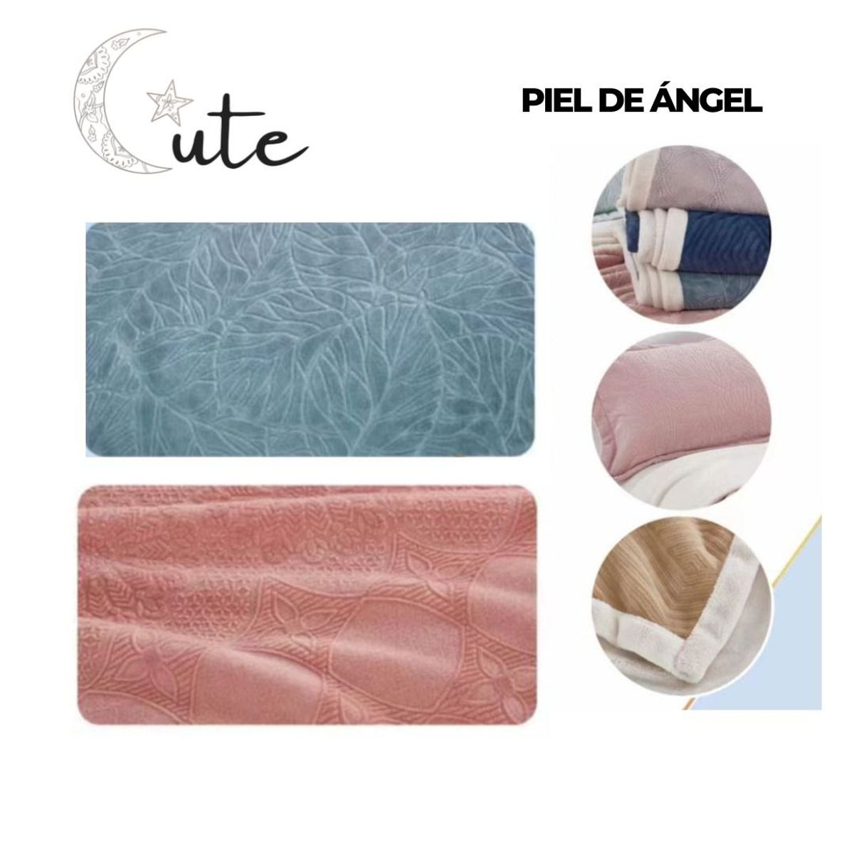 CUTE - CUBRECAMA PIEL DE ÁNGEL CON CARNERO DE 2 PLAZAS