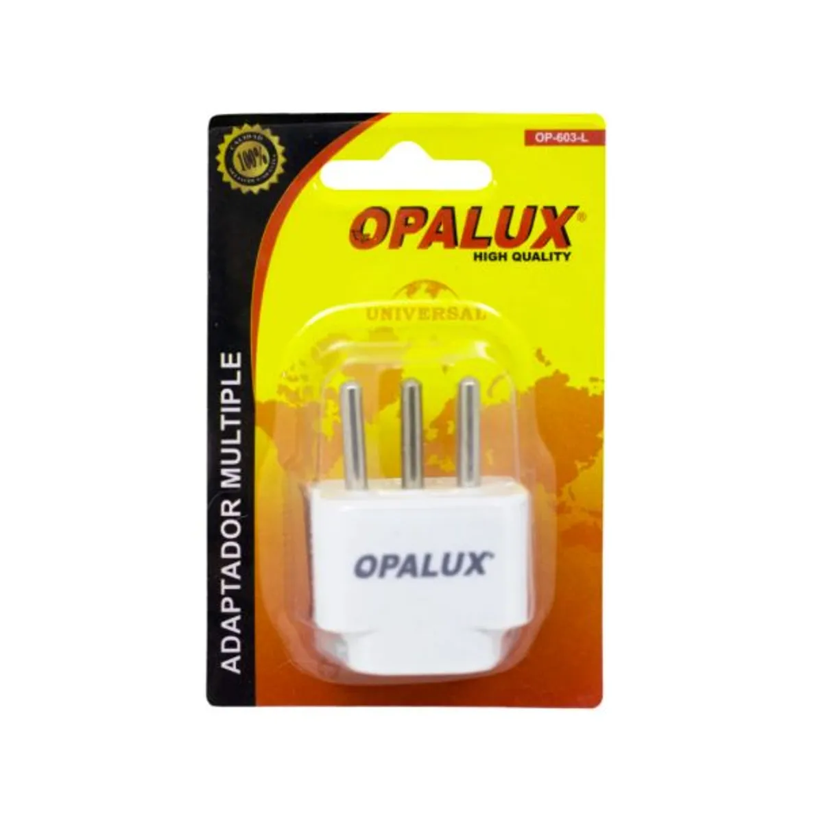OPALUX - Adaptador Enchufe con Toma Tierra Tipo L OP-603-L OPALUX
