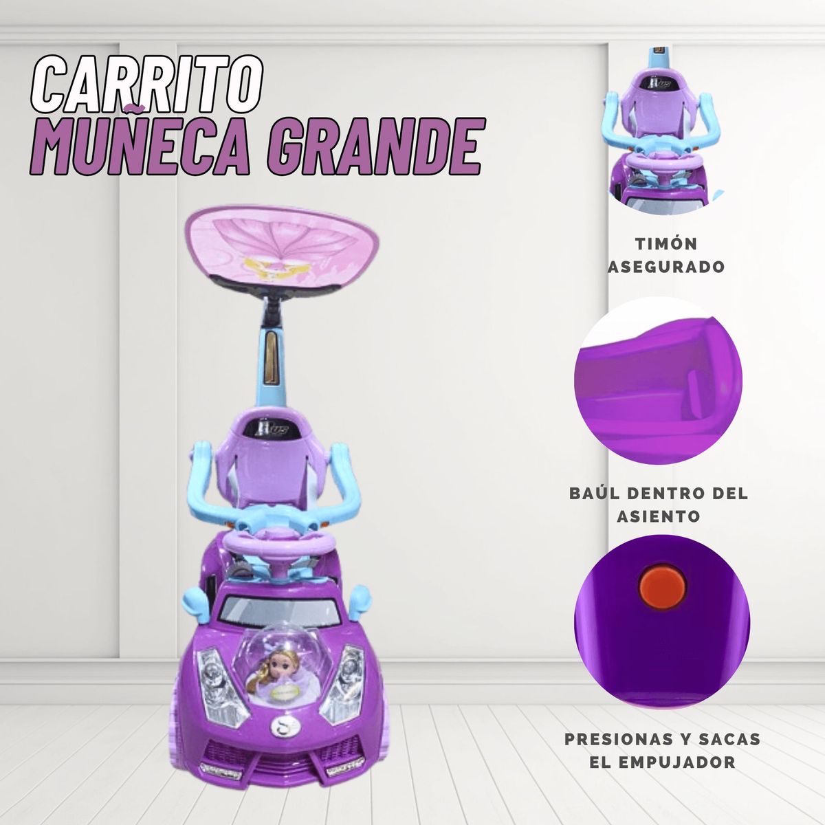 GENERICO - CARRITO DE JUEGUETE ROBOT GRANDE PARA NIÑA
