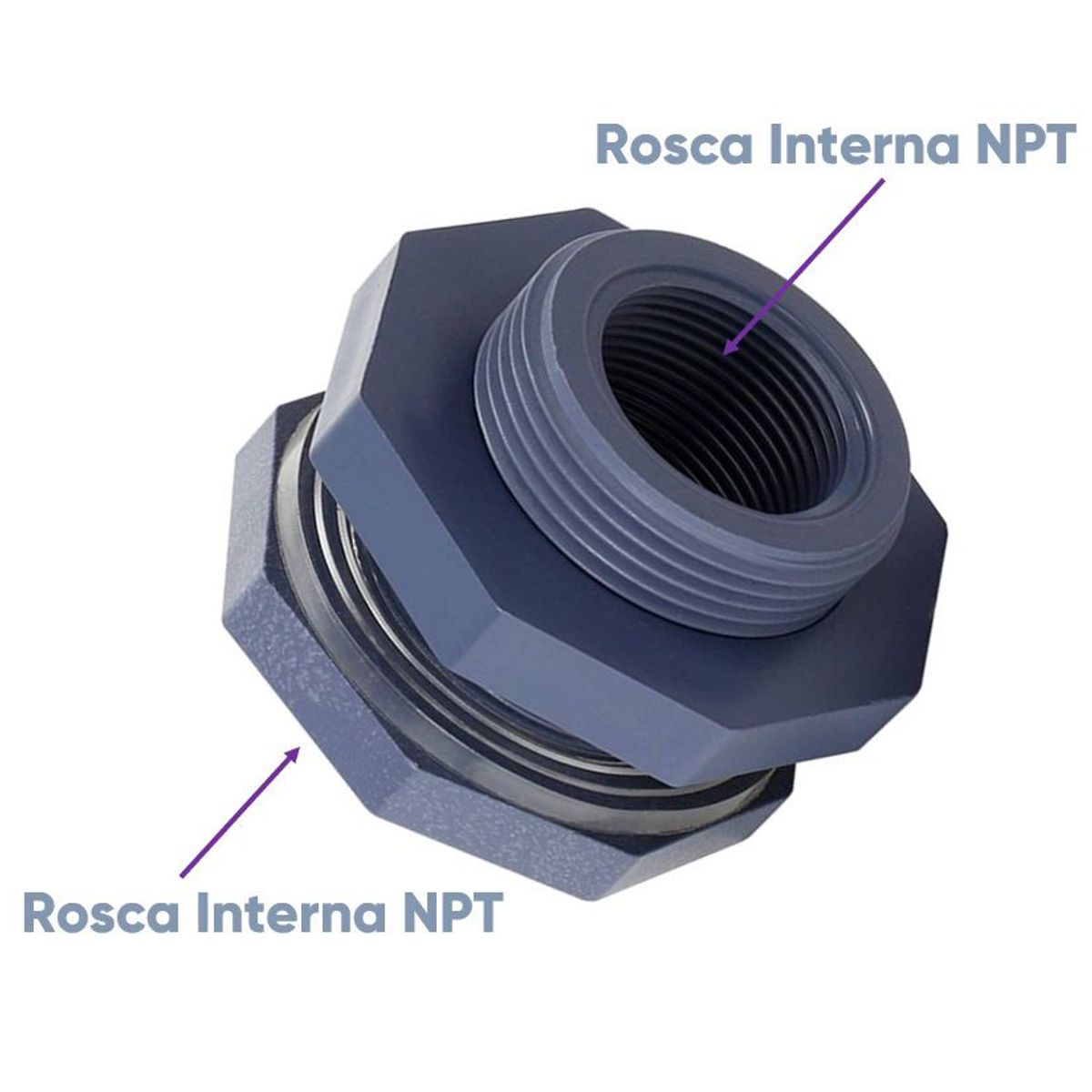 HYDRO - Adaptador de Tanque Brida para Tanque PVC 3/4 "  RH - Hydroall Peru