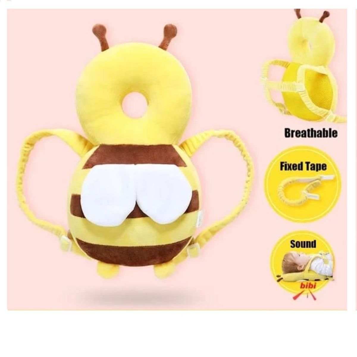 GENERICO - Mochila de Proteccion para Bebe Cabeza Espalda abeja
