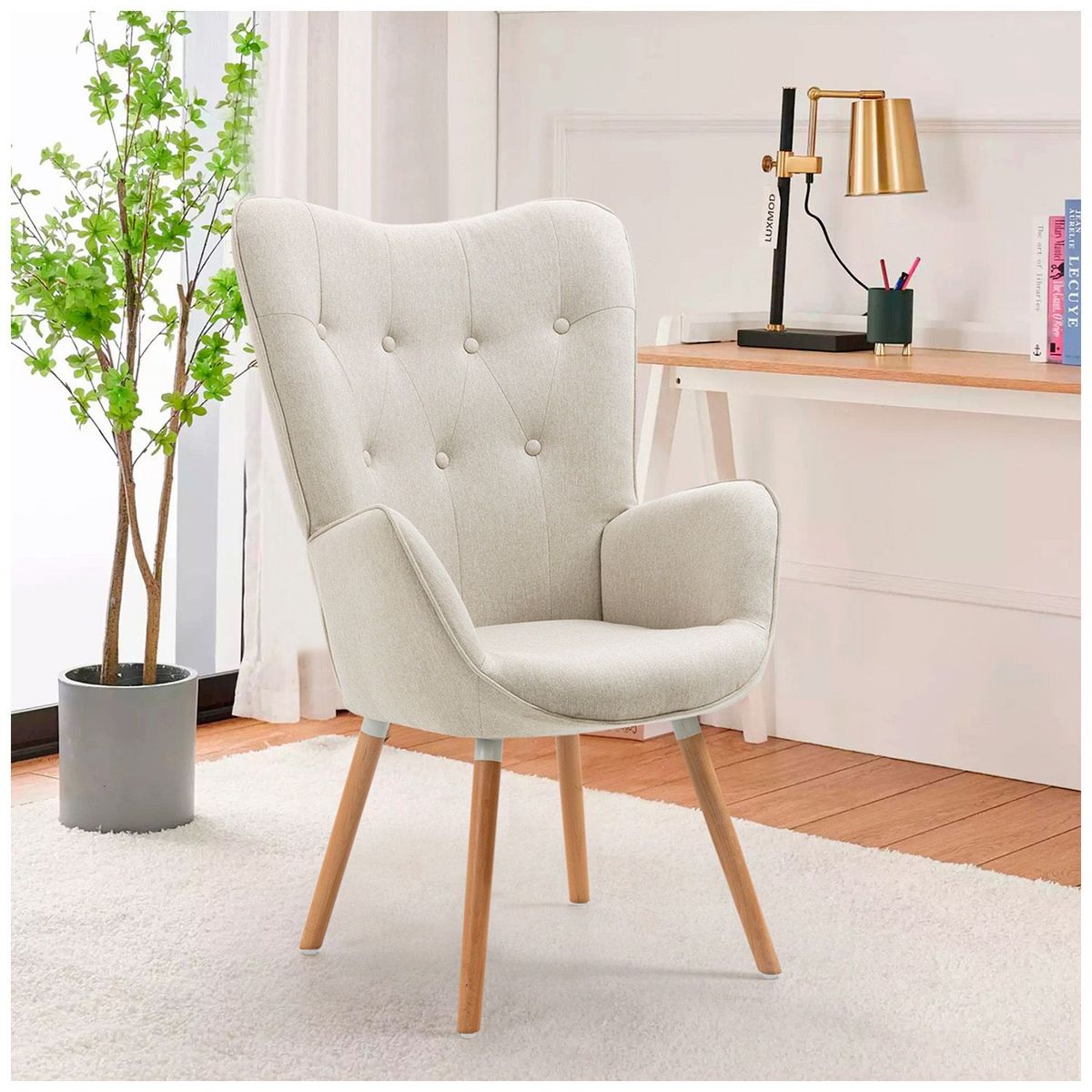 NOVAHUS - Butaca Kas Tela Beige