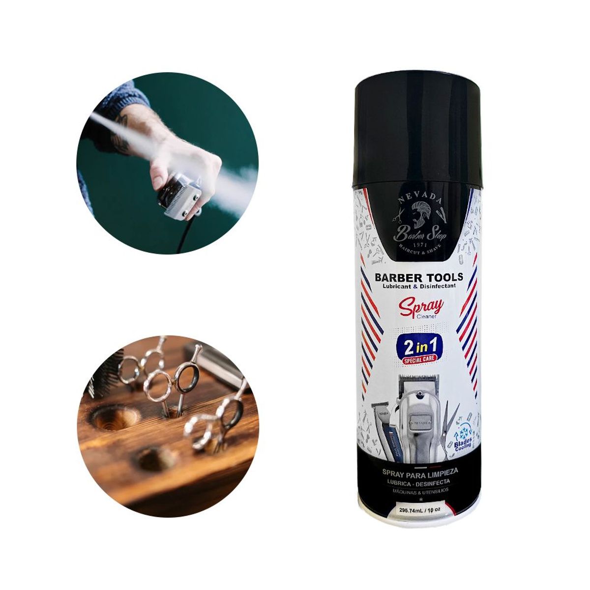 GENERICO - Kit de Tijeras + Afeitadora Hair Clipper + Spray Lubricante