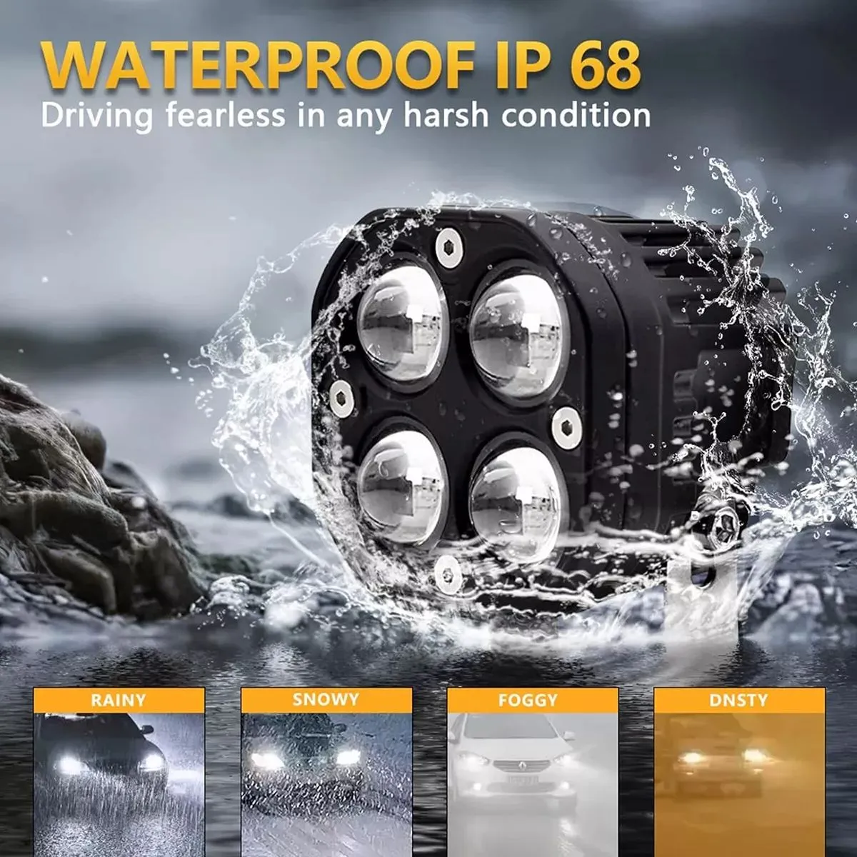 GENERICO - Par Faros De Lupa Led Luz Doble Color Para Moto Auto 120w