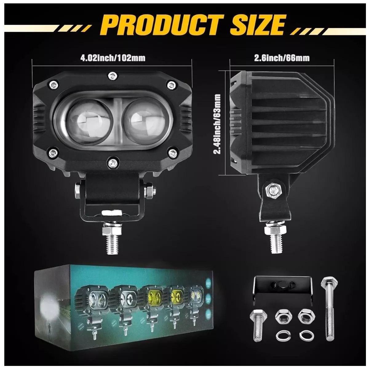 GENERICO - Faros Led Blanco Pauto Y Moto Lupa Luz Foco Doble 40w 2pcs