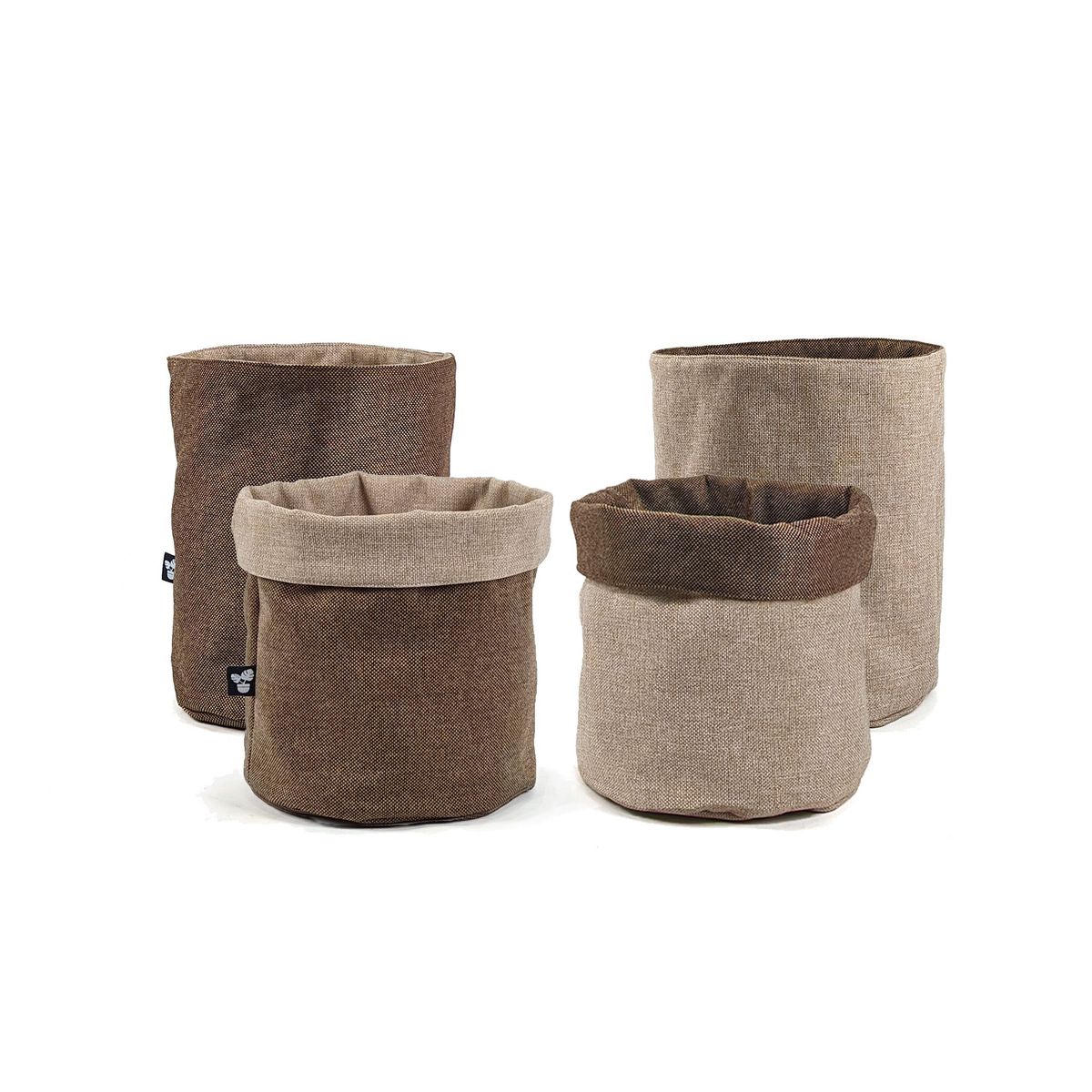 UN CUARTO VERDE - Porta Maceta de Tela Grande Chocolate Canasto macetas y plantas 20cm