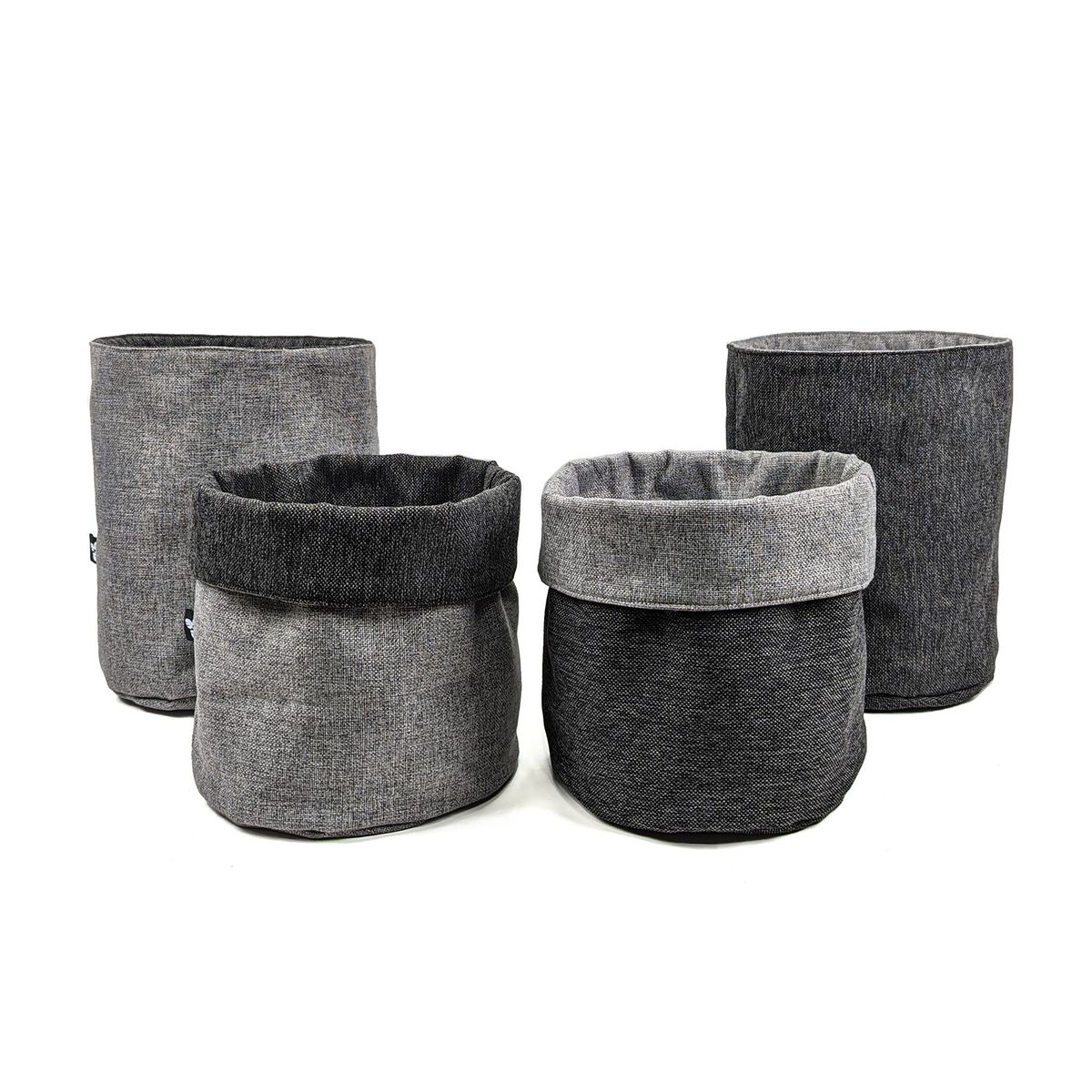 UN CUARTO VERDE - Porta Maceta de Tela Grande Negro Canasto de macetas y plantas 20cm