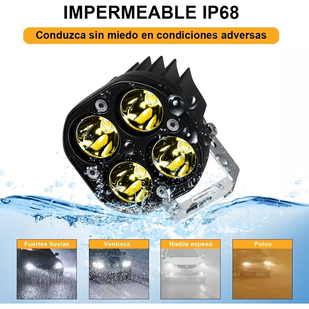 GENERICO - Par Faros De Luz Spot 40w Para Motocicleta Camioneta