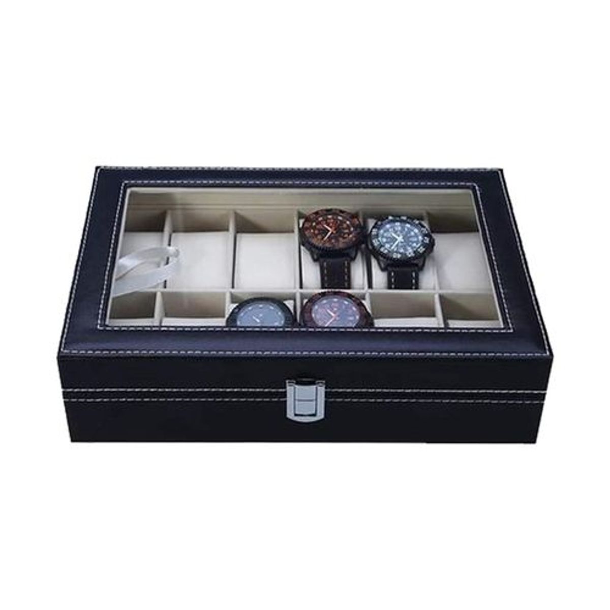 GENERICO - Caja Porta 10 Reloj Organizador Estuche Relojes Joyas Regalo