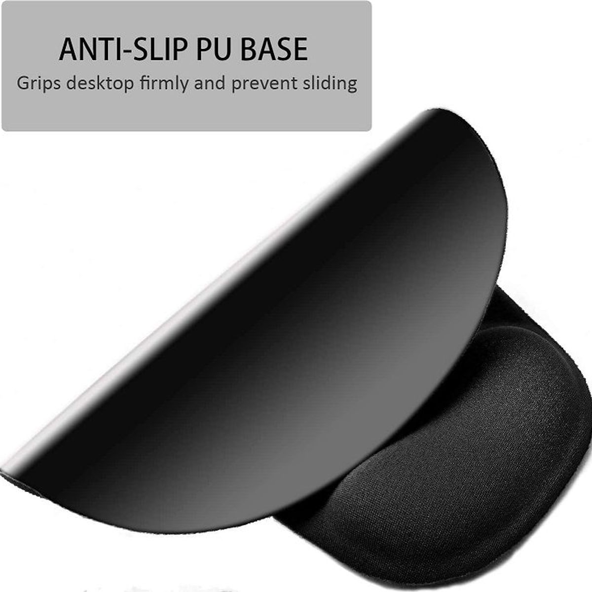 GENERICO - MOUSE PAD ERGONOMICO CON ALMOHADILLA NEGRO